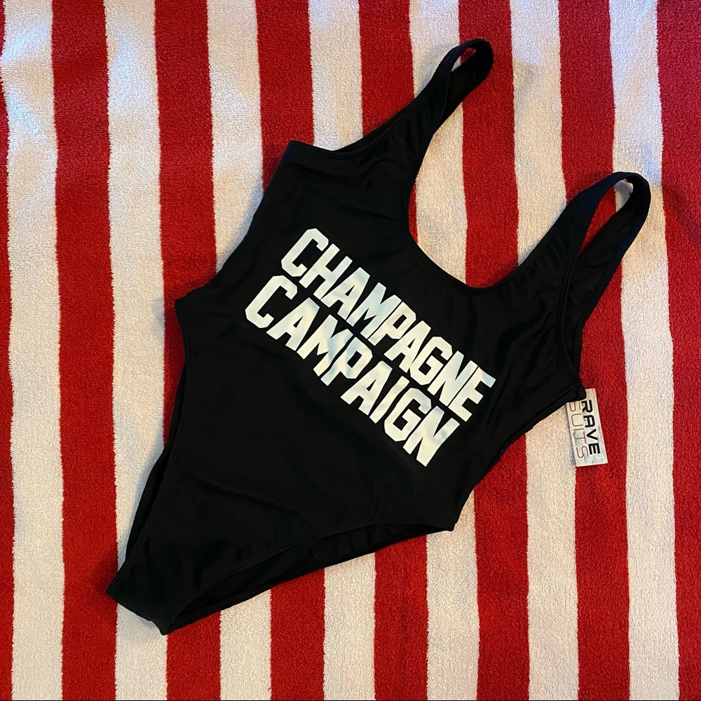 Champagne Campaign one piece swimsuit from Rave Suits